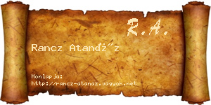 Rancz Atanáz névjegykártya